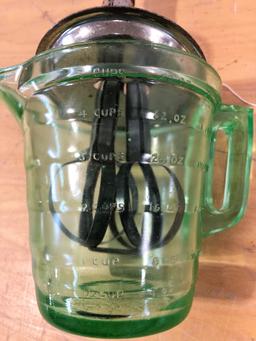 Antique Green Hand MIxer Measuring Cup