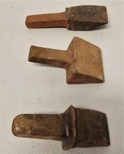 (3) Hand Forged Hardy Cut-Off Tools