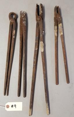 (4) Assorted Forge Tongs