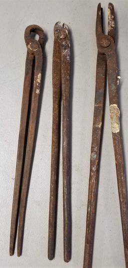 (4) Assorted Forge Tongs