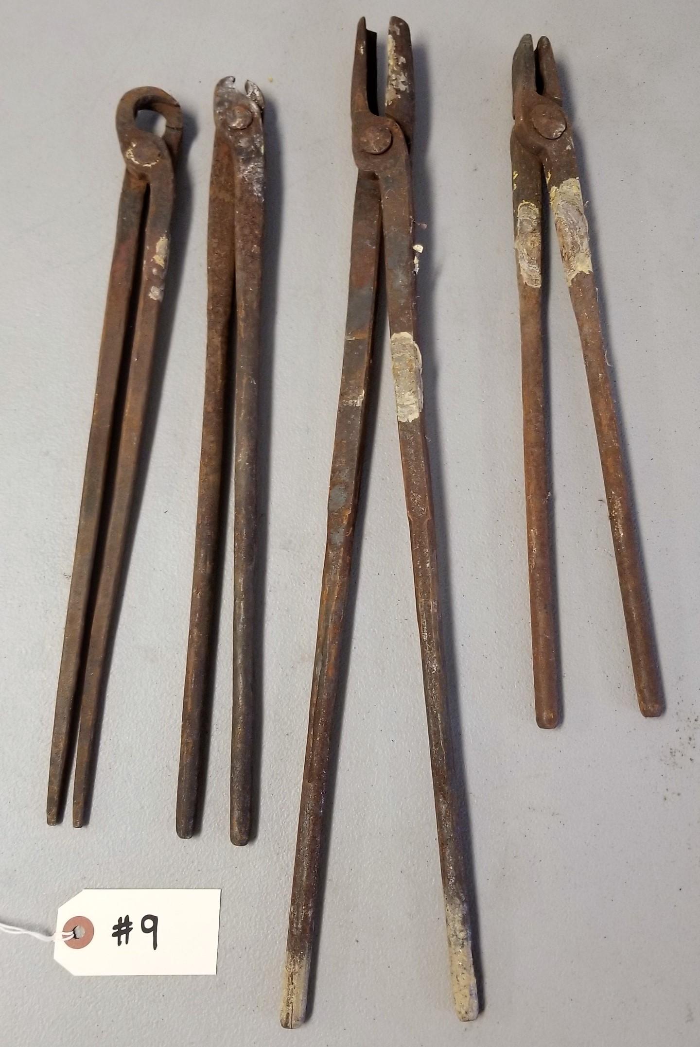 (4) Assorted Forge Tongs