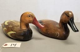 (2) Wooden Duck Decoys