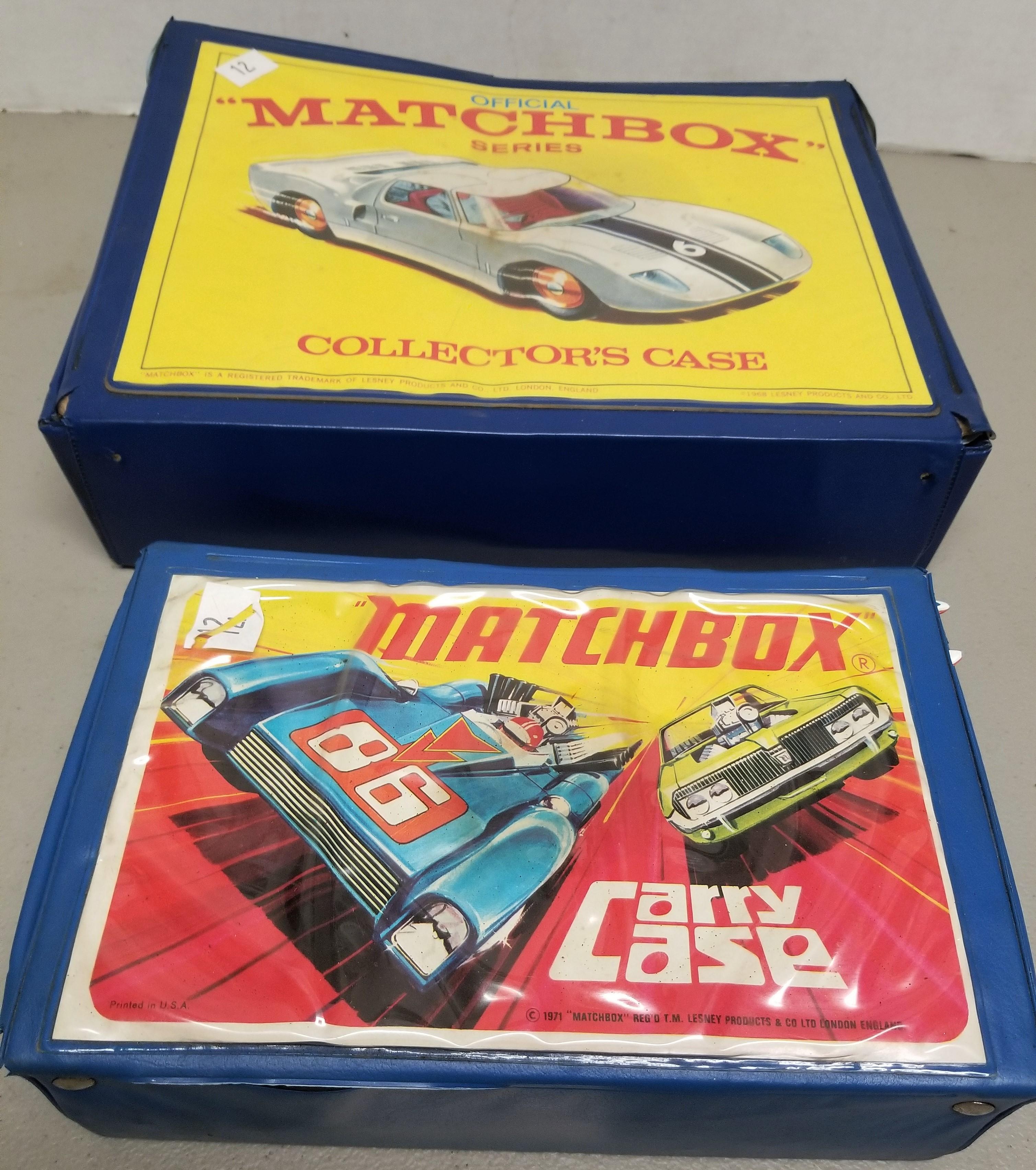 Pair of Vintage Matchbox Carrying Cases W/ Cars