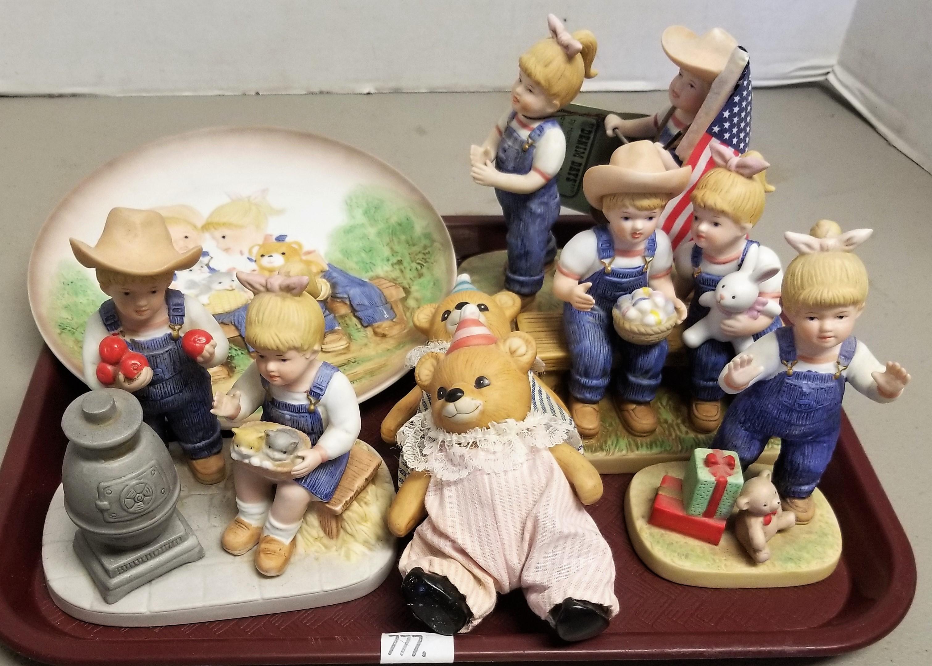 8 Assorted Denim Days Figurines, Bears & Plate