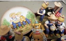 8 Assorted Denim Days Figurines, Bears & Plate