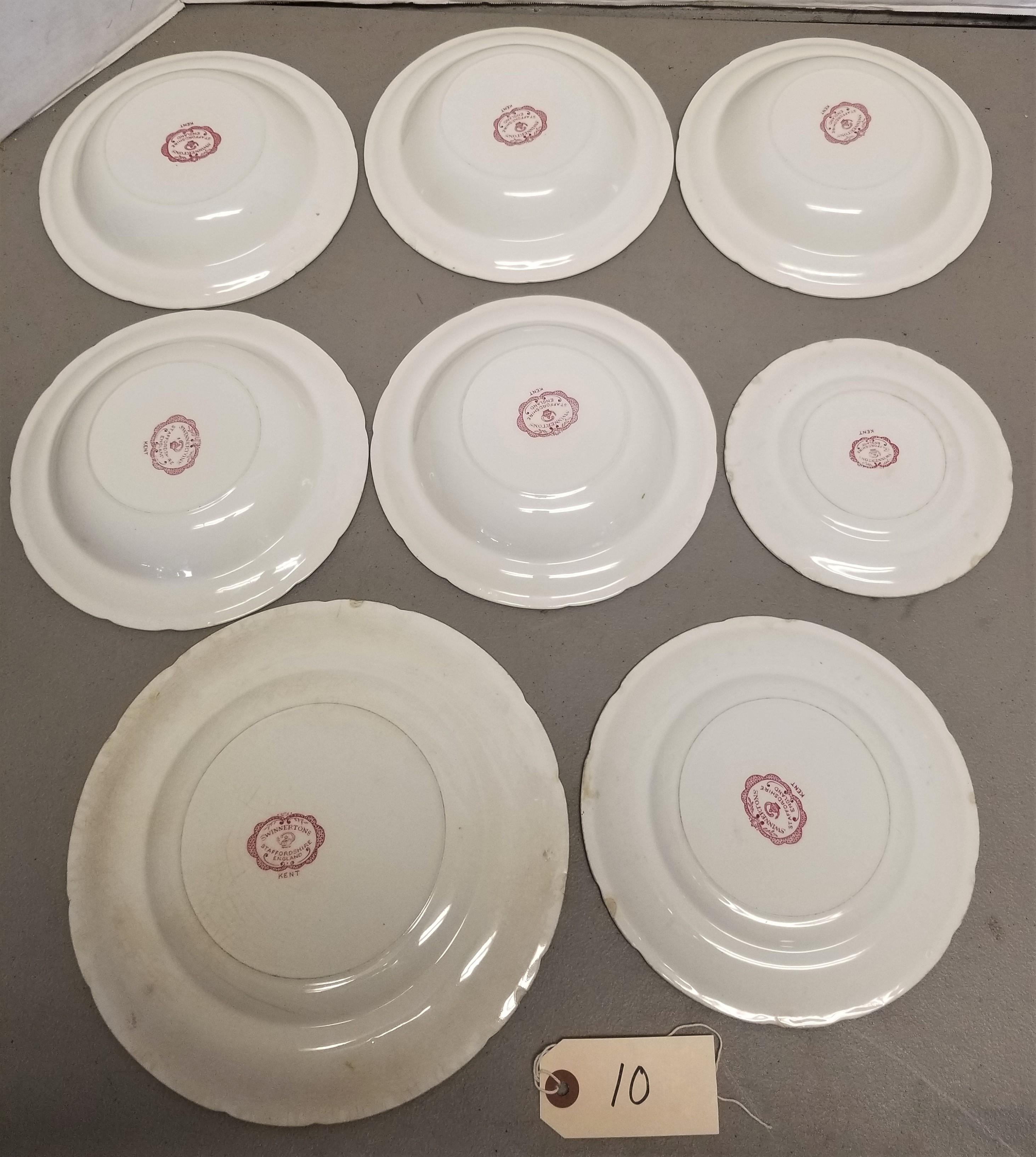 8pcs Staffordshire, Swinnertons china,