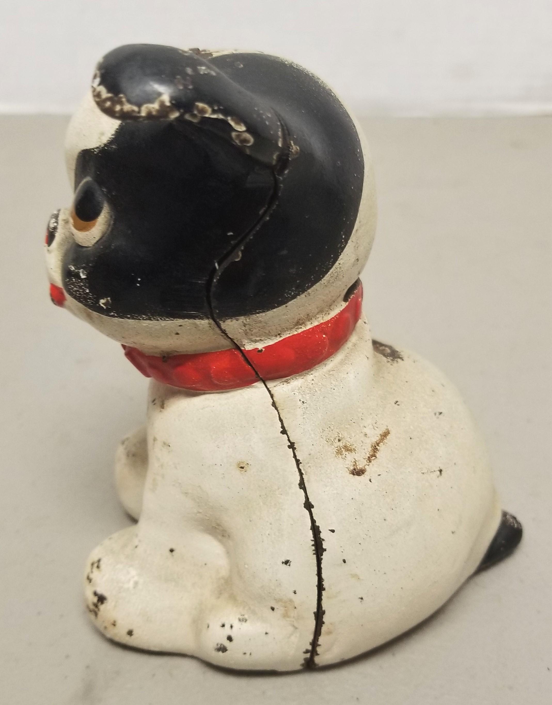 Vintage Cast Iron "Patsy"Puppy coin bank,