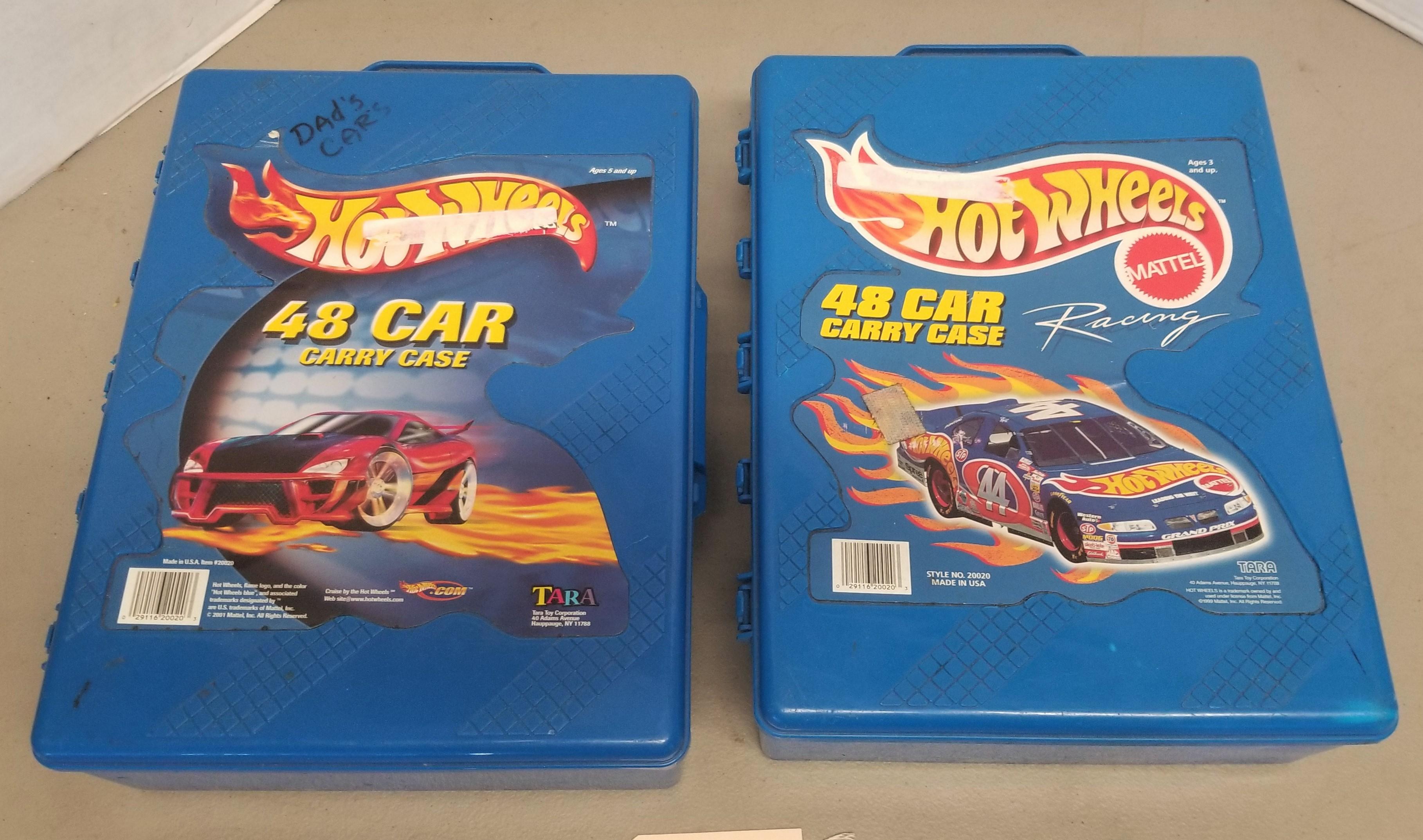 2 Vintage Hot Wheels Cases with cars,