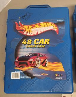 2 Vintage Hot Wheels Cases with cars,