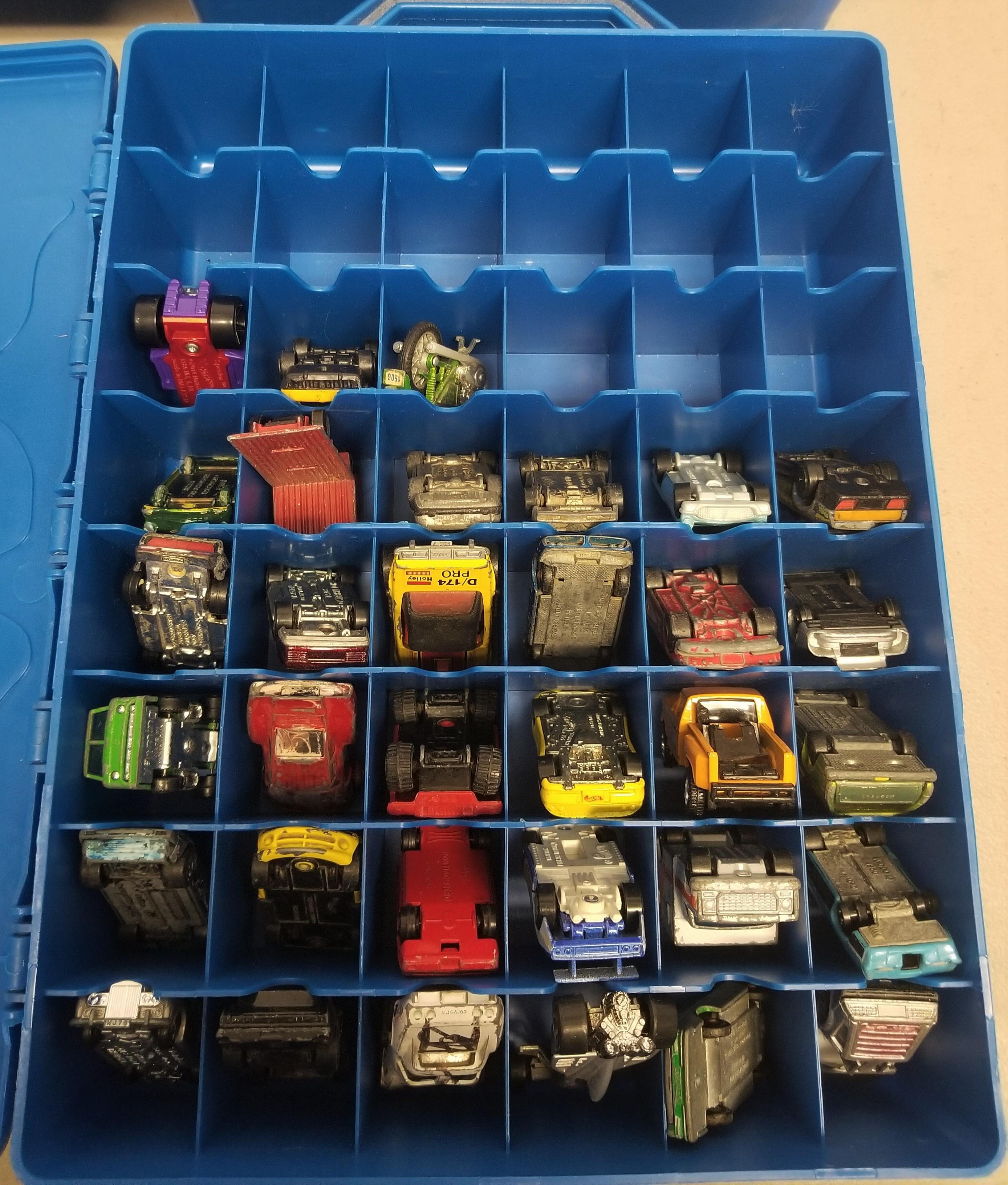 2 Vintage Hot Wheels Cases with cars,