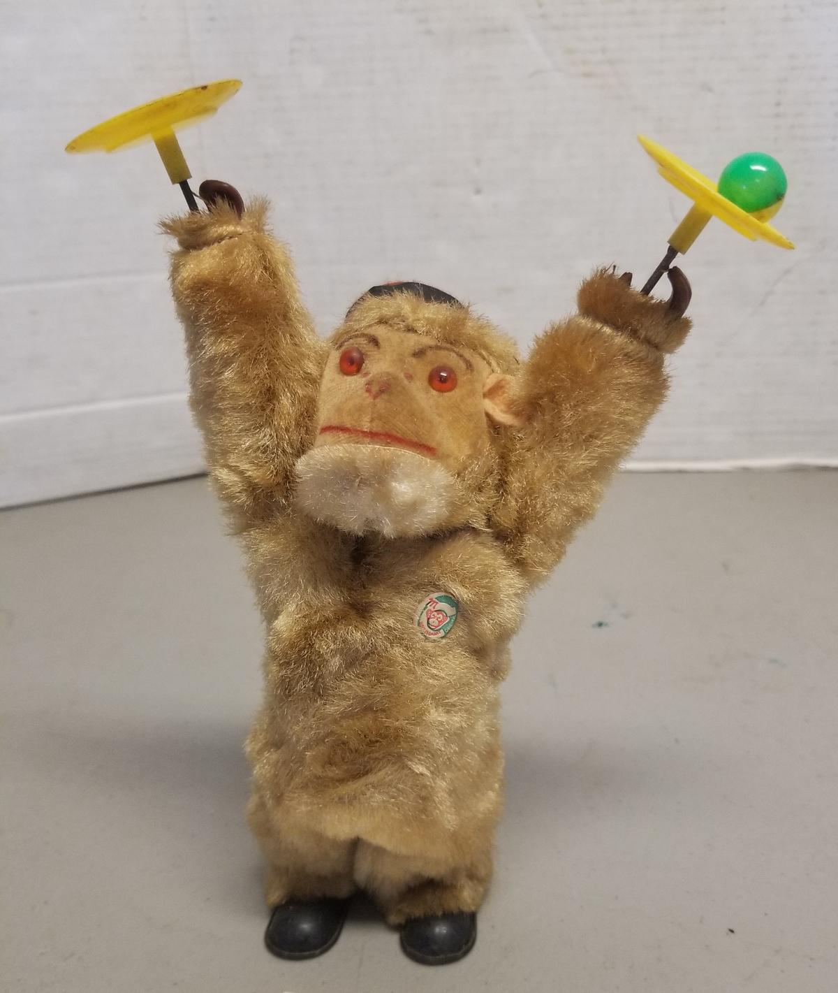 Vintage West Germany made Wind-Up Monkey with Orig