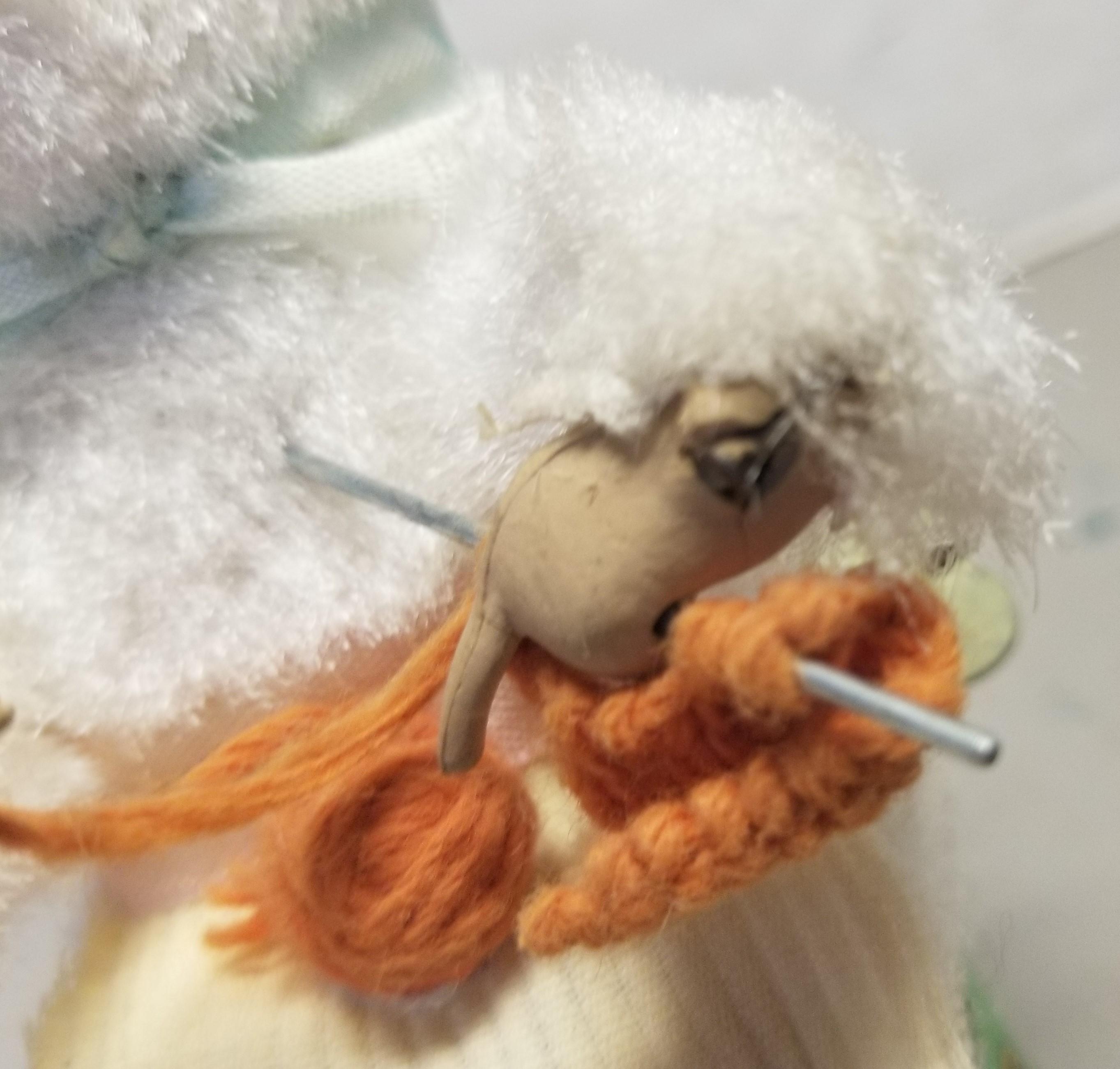 Vintage Wind-Up Knitting Bear