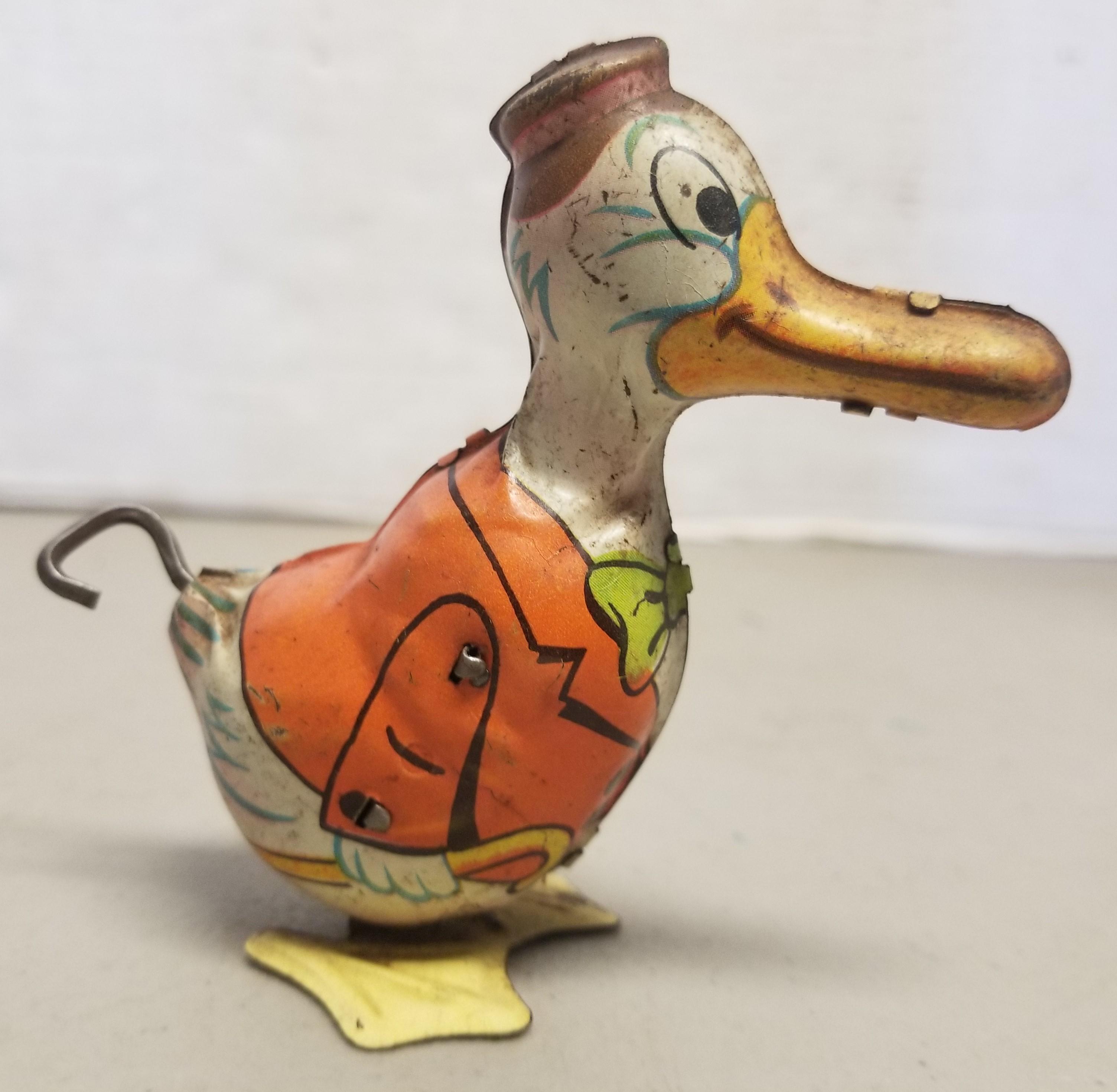 Vintage J. Chein & Co. Tin Litho Wind-Up Duck Toy