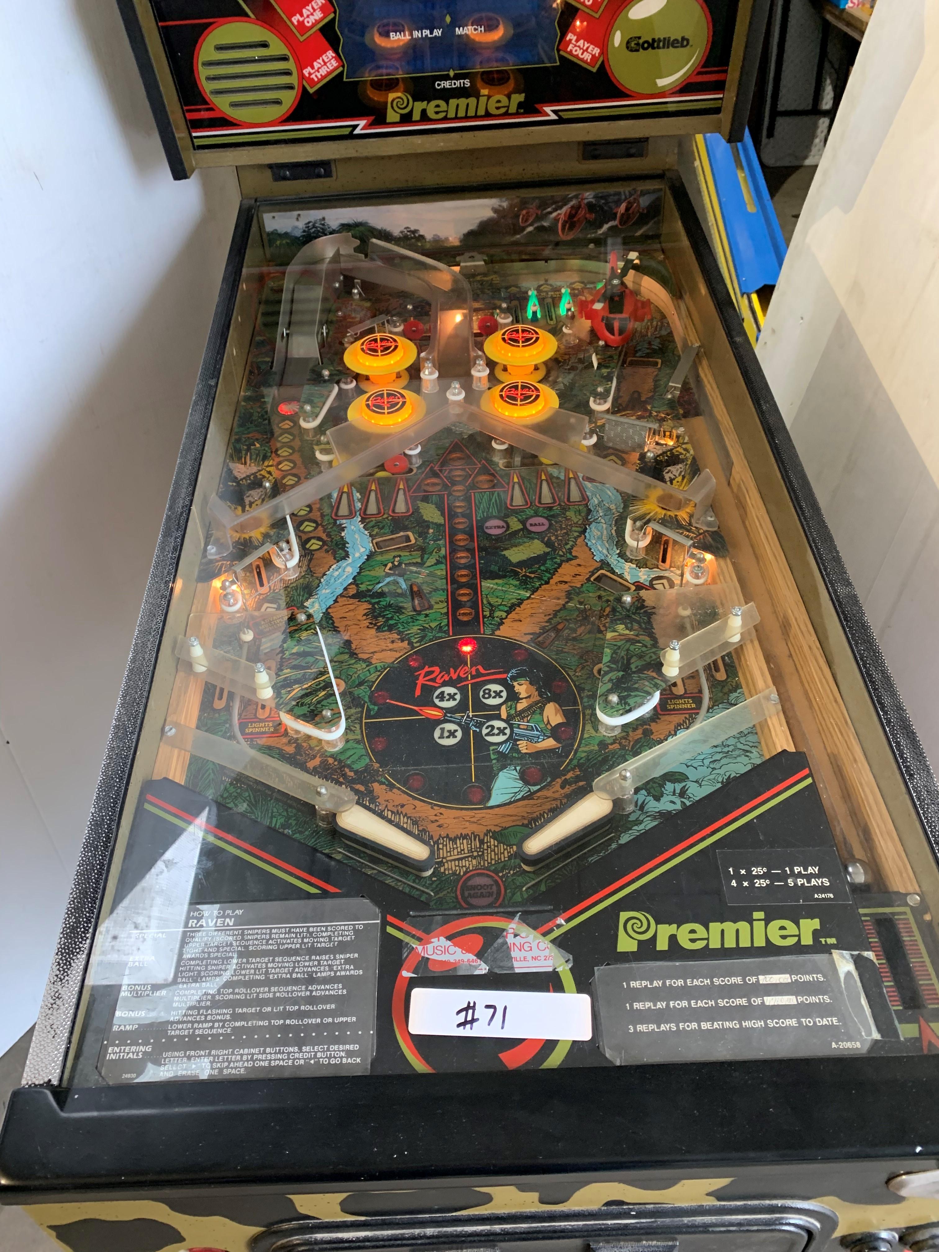 Raven Pinball Game By Gottlieb