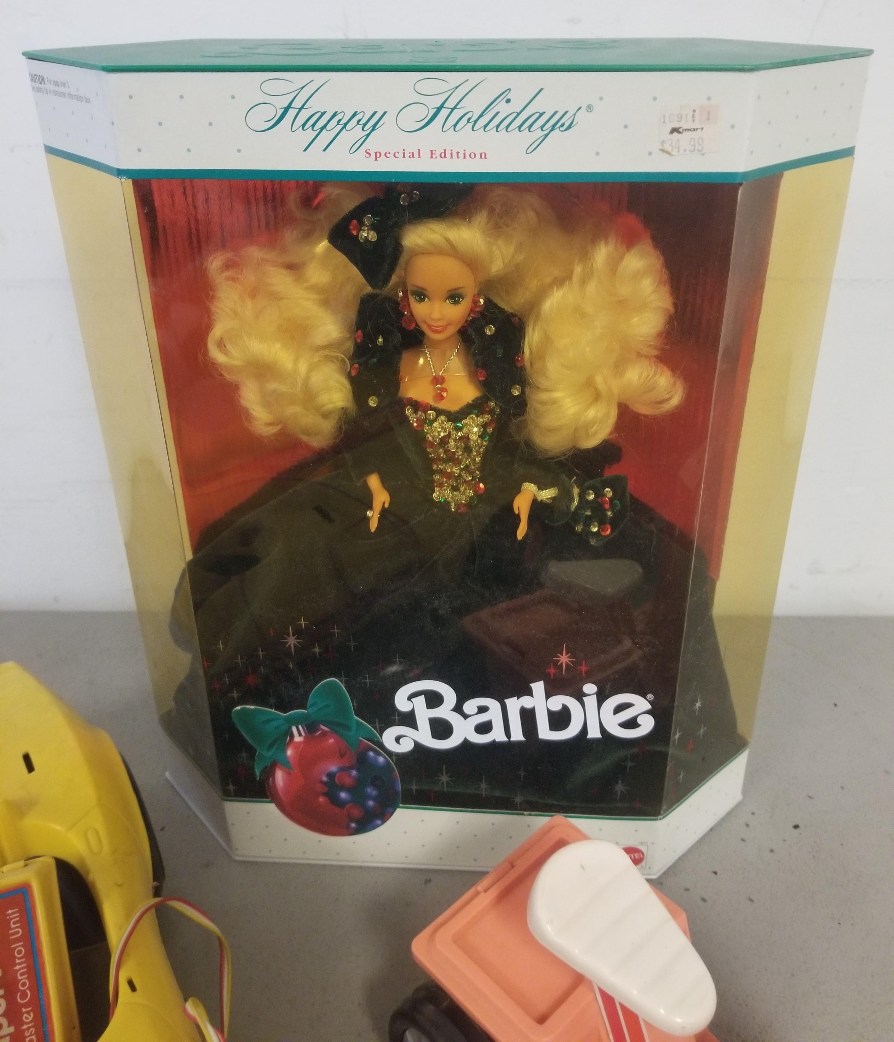 Vintage Barbie Super Vette & Happy Holidays Barbie