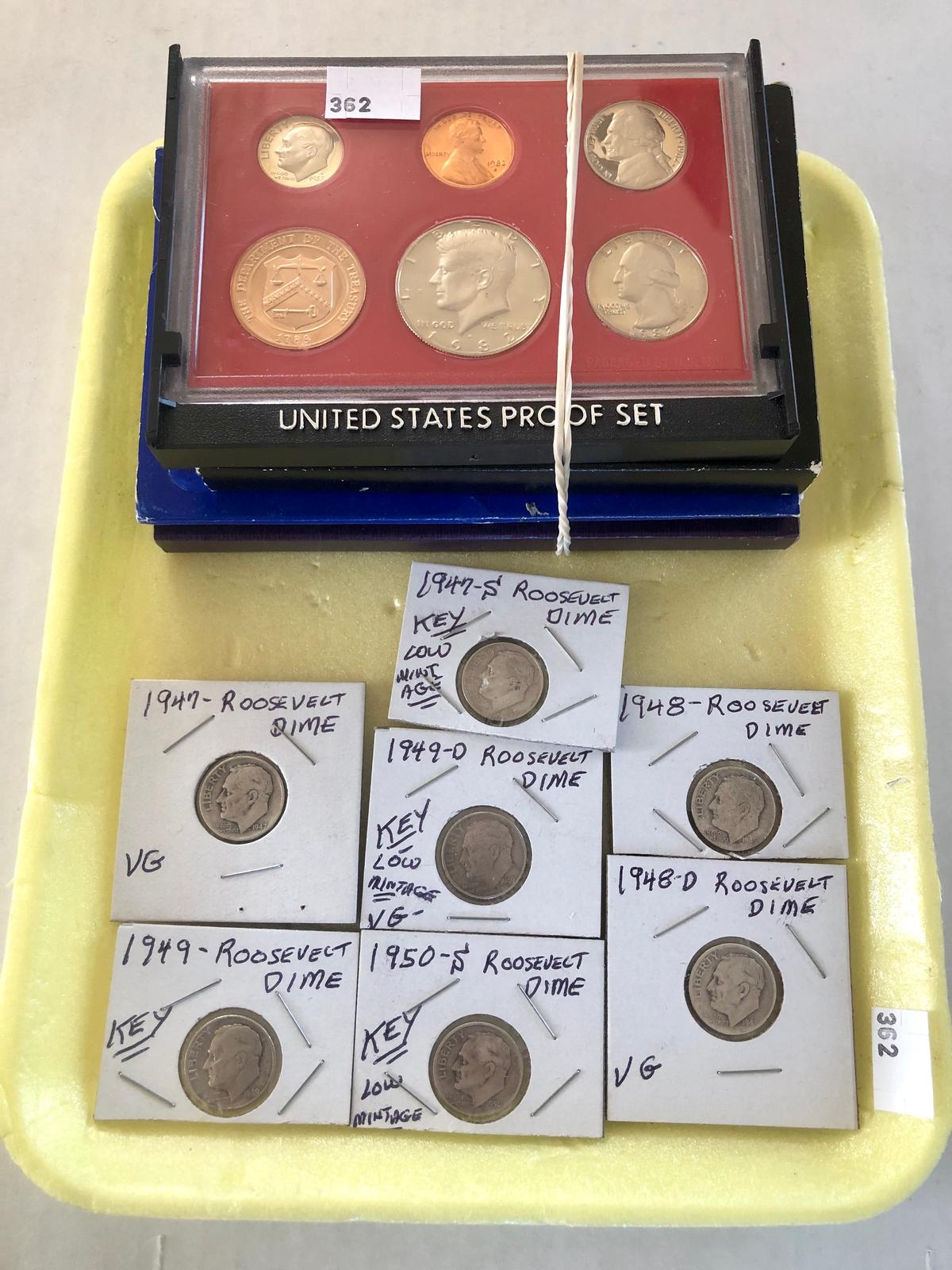 Roosevelt Dimes,proof sets