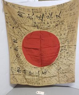 Japanese War Flag with lots of signatures,