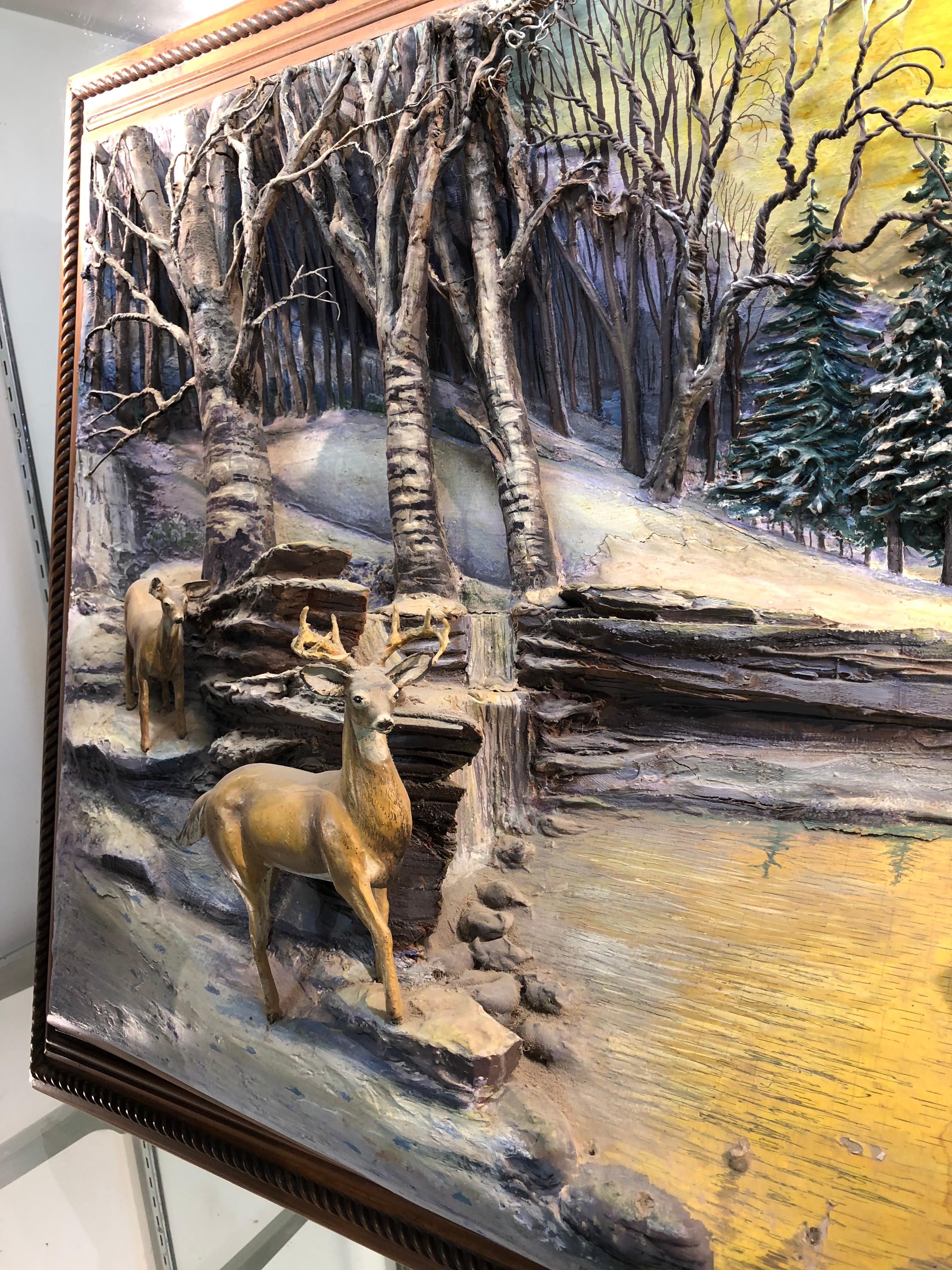 Abner Zook 3D Hunting Scene Painting 31" X 48"