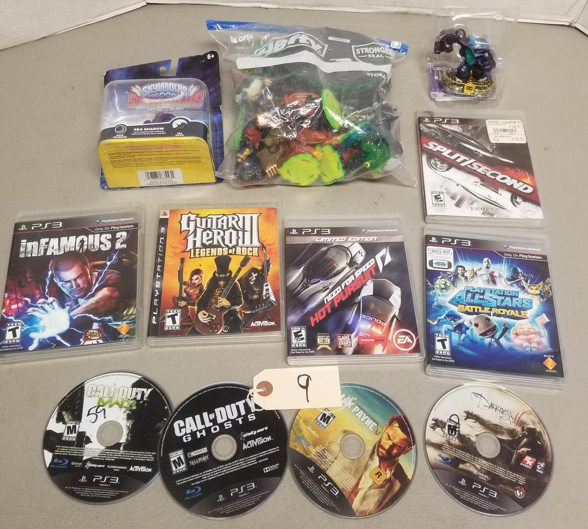 (9) PS3 Games & Assorted Skylander Figures