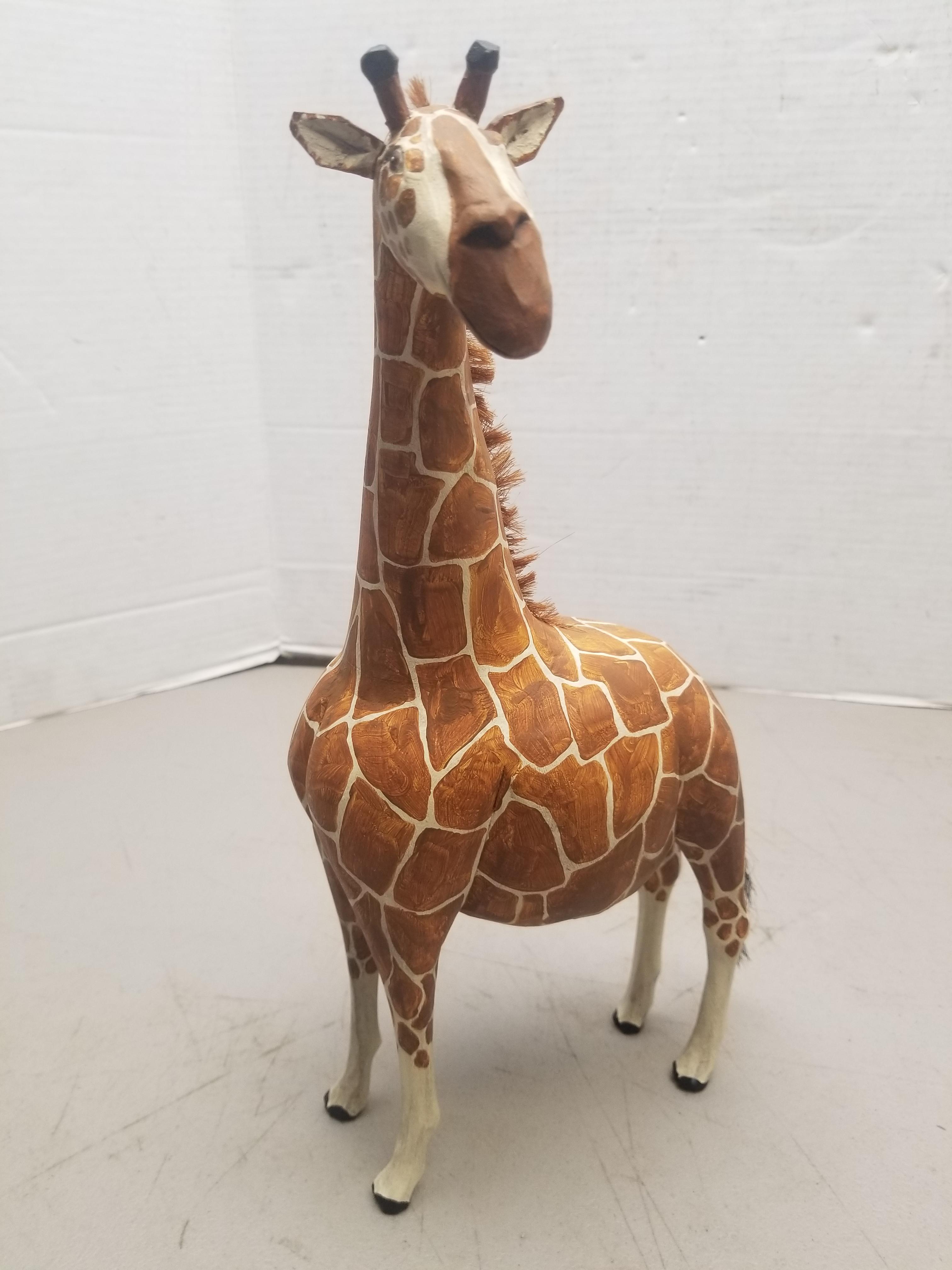 L. Koosed Folk Art Giraffe Carving