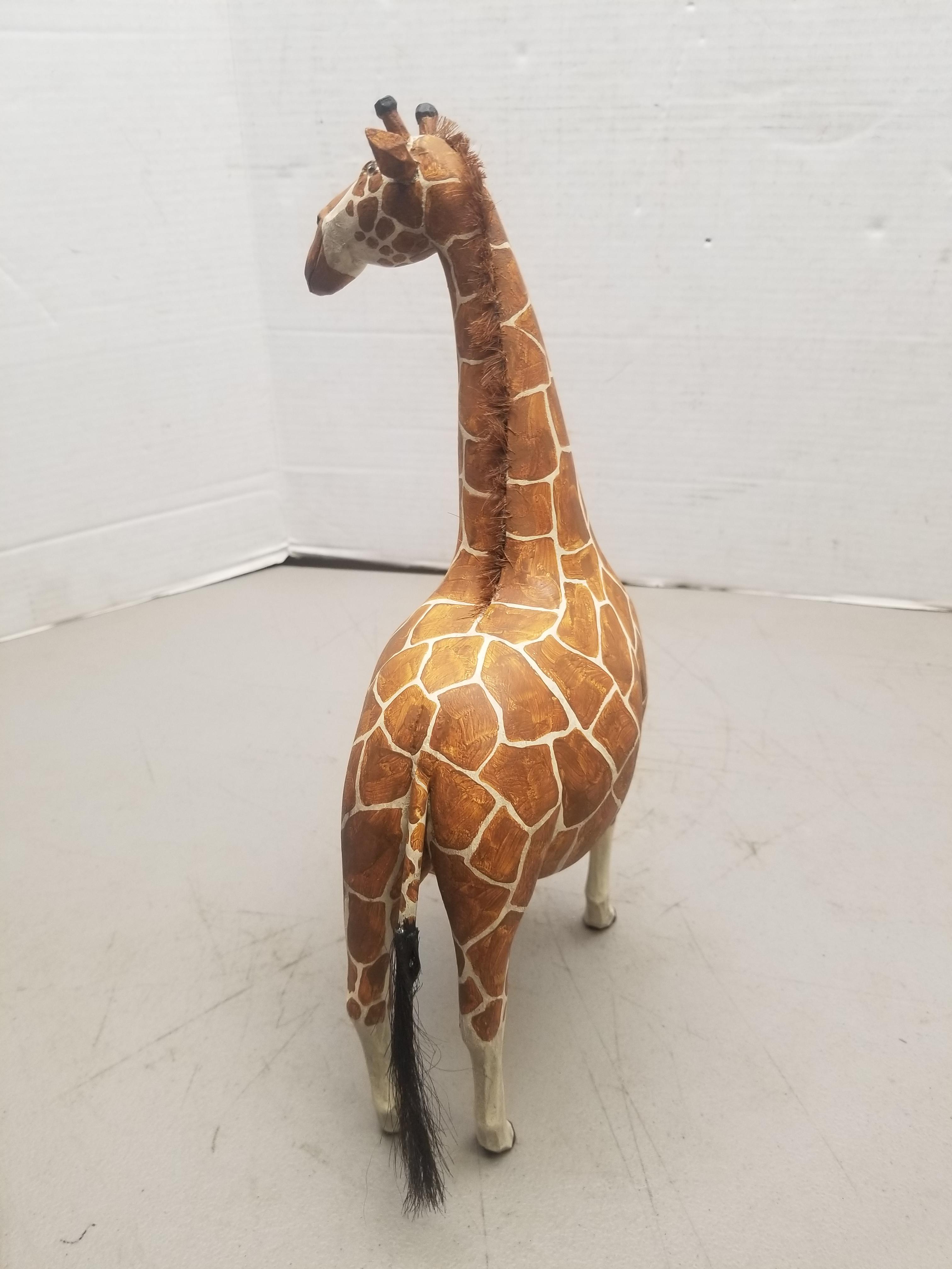 L. Koosed Folk Art Giraffe Carving