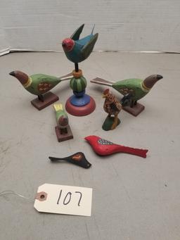 (7) Folk Art Bird Carvings