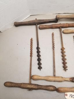 9 - Assorted Antique Hand Augers