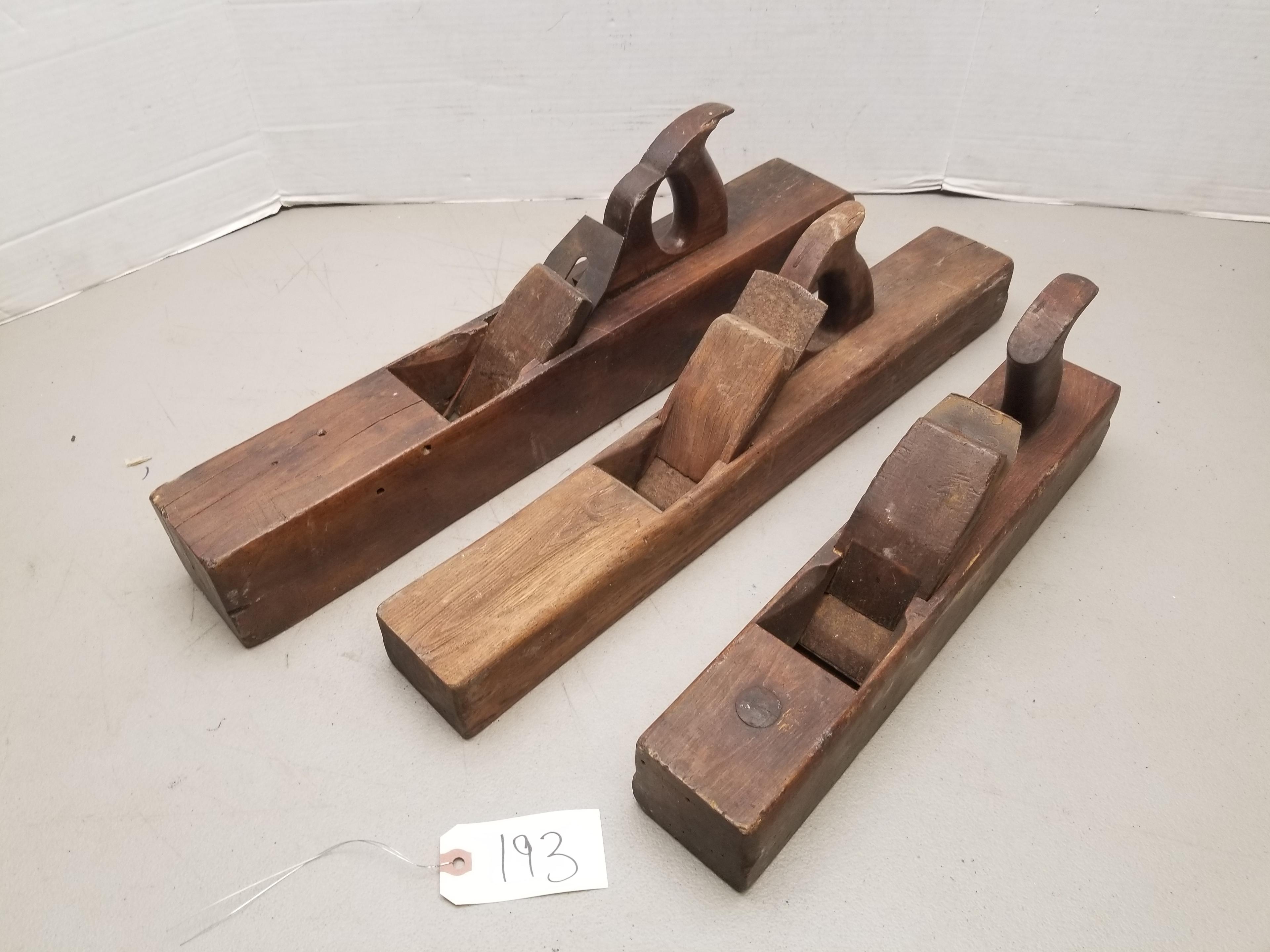 3 - Large Antique Wooden Hand Planes