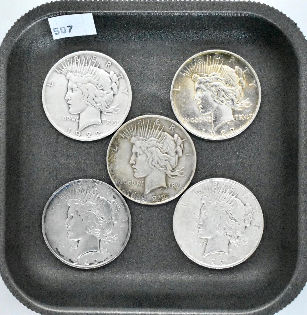 Peace Dollars (5),