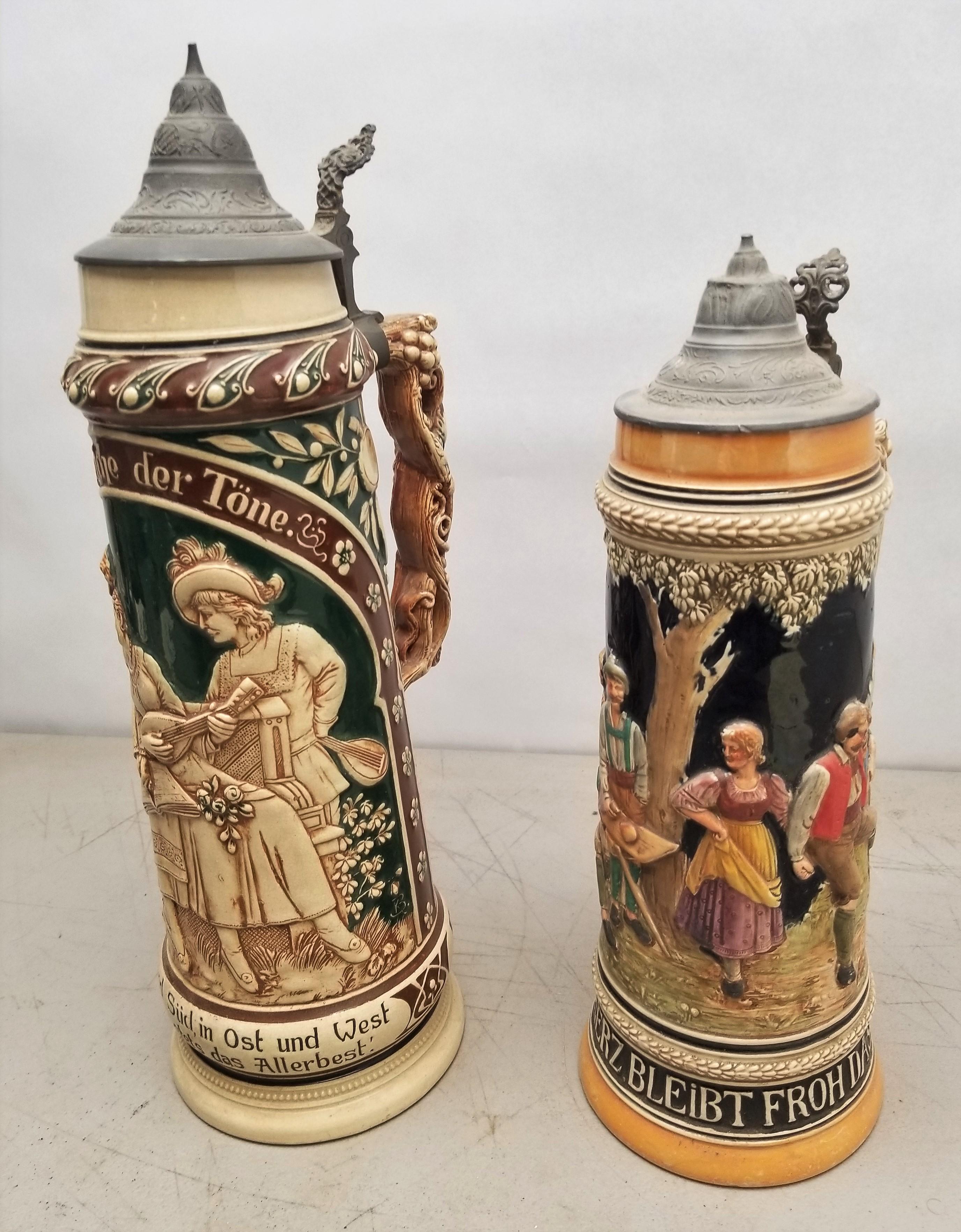 2 - Large German Beer Steins