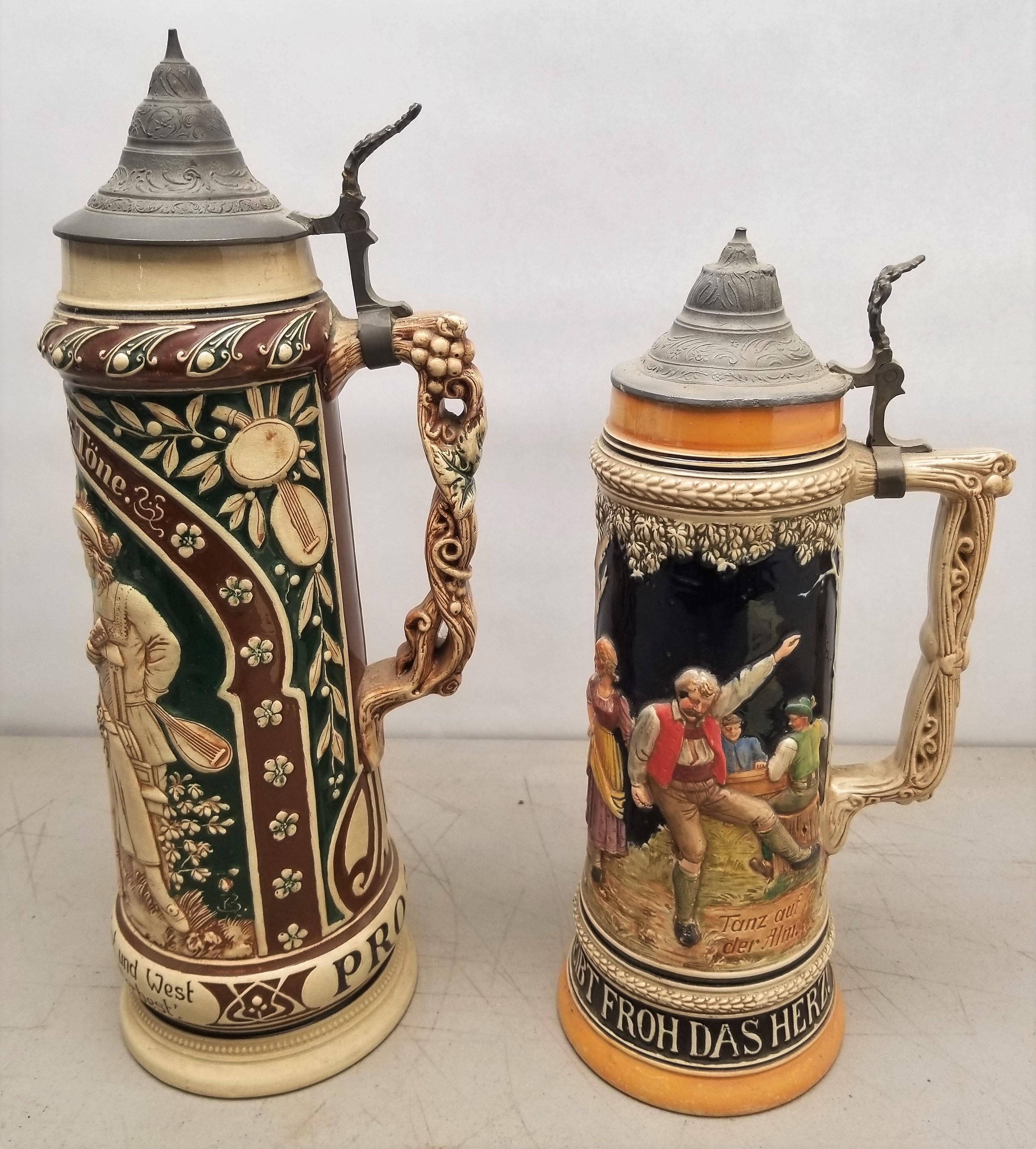 2 - Large German Beer Steins