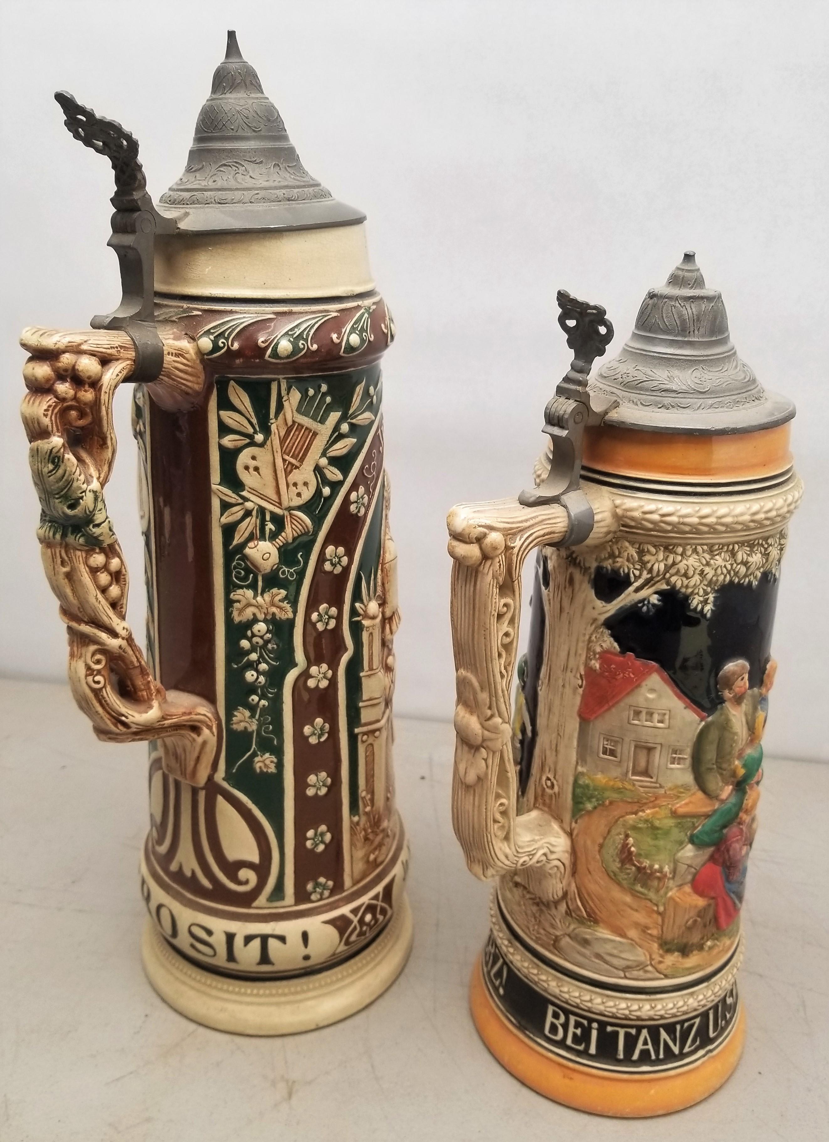 2 - Large German Beer Steins