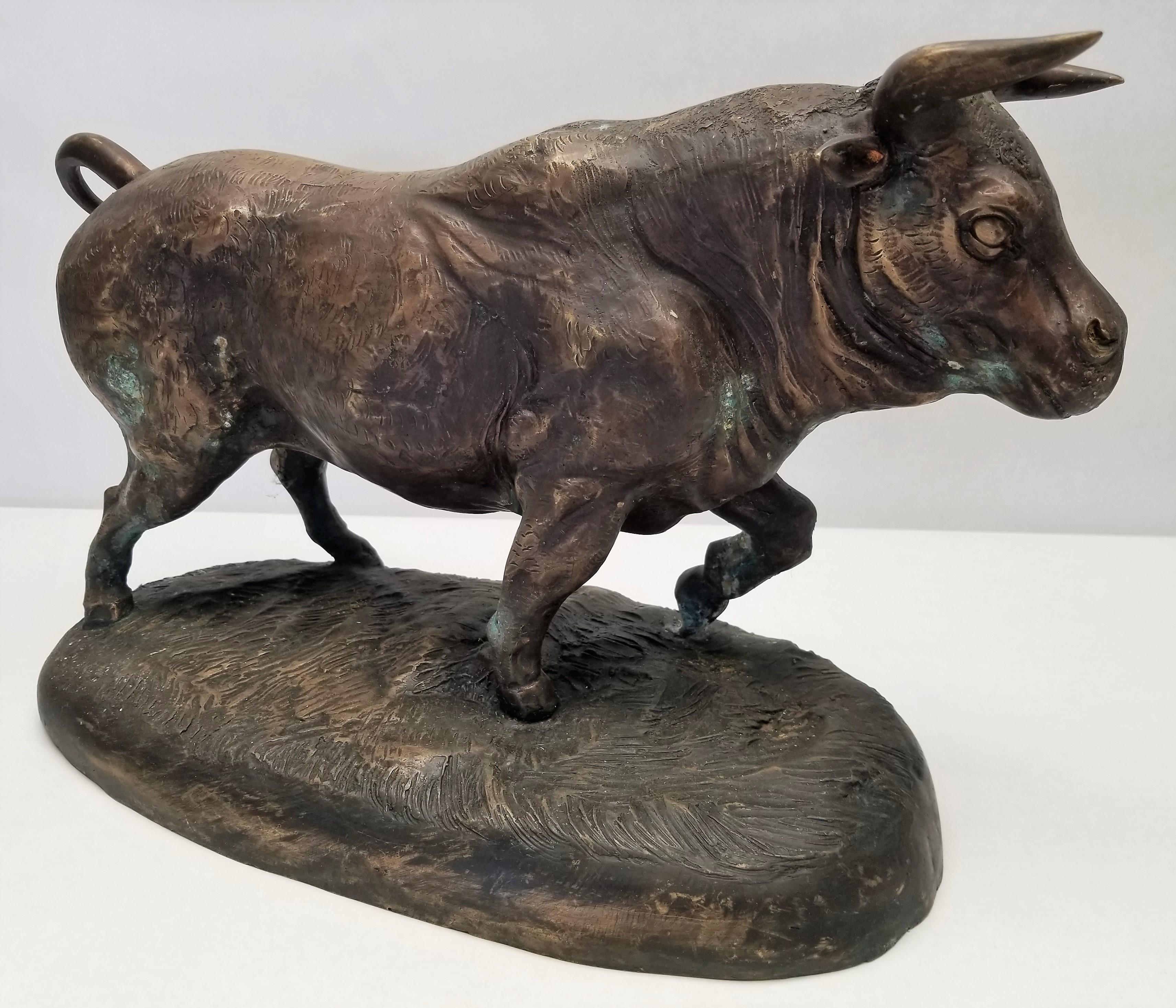 Bronze Bull Statue by B. Carmona