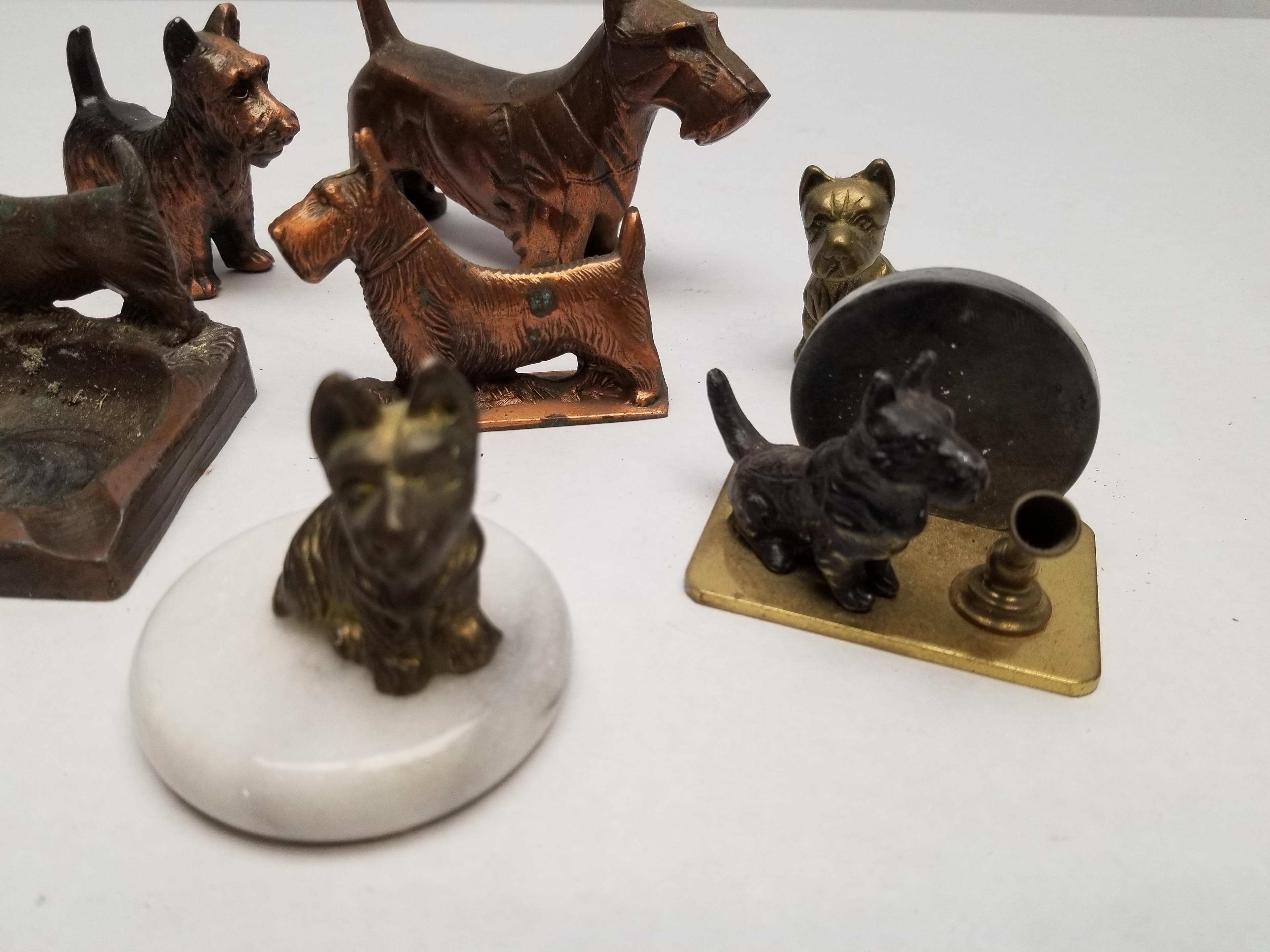 11 - Assorted Terrier Figurines (Brass & Brass Painted)