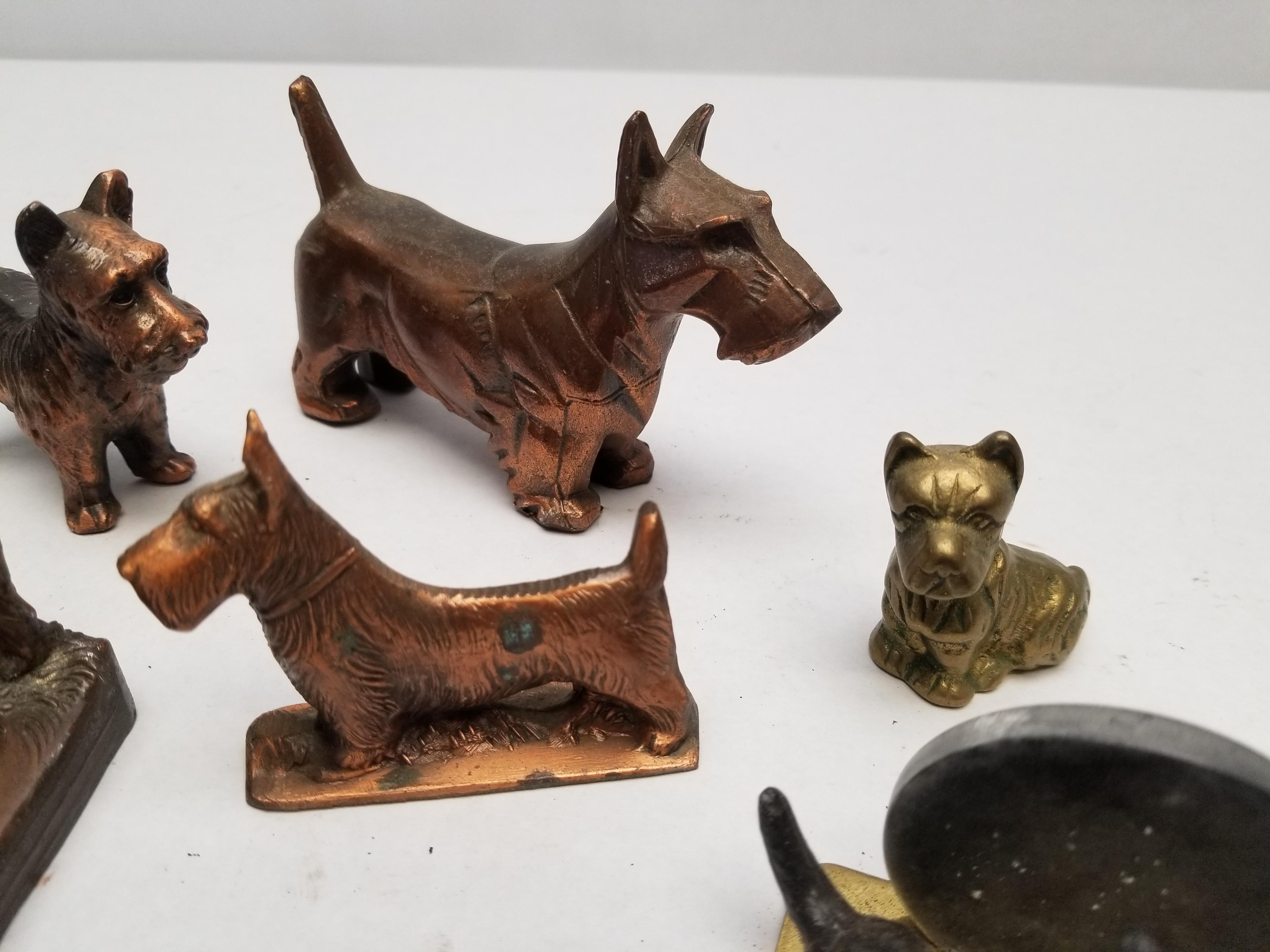 11 - Assorted Terrier Figurines (Brass & Brass Painted)