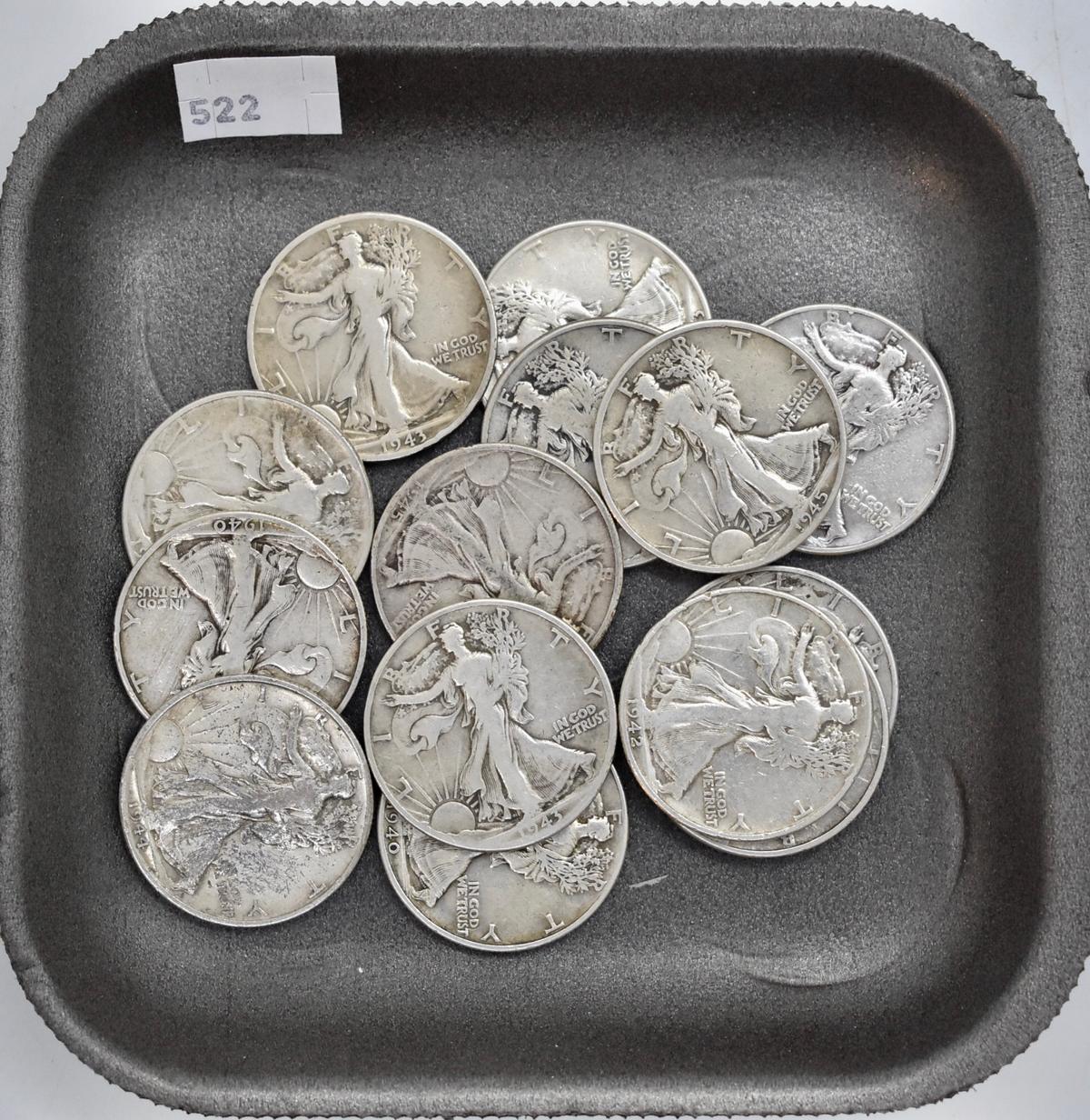 Walking Liberty Halves (14),