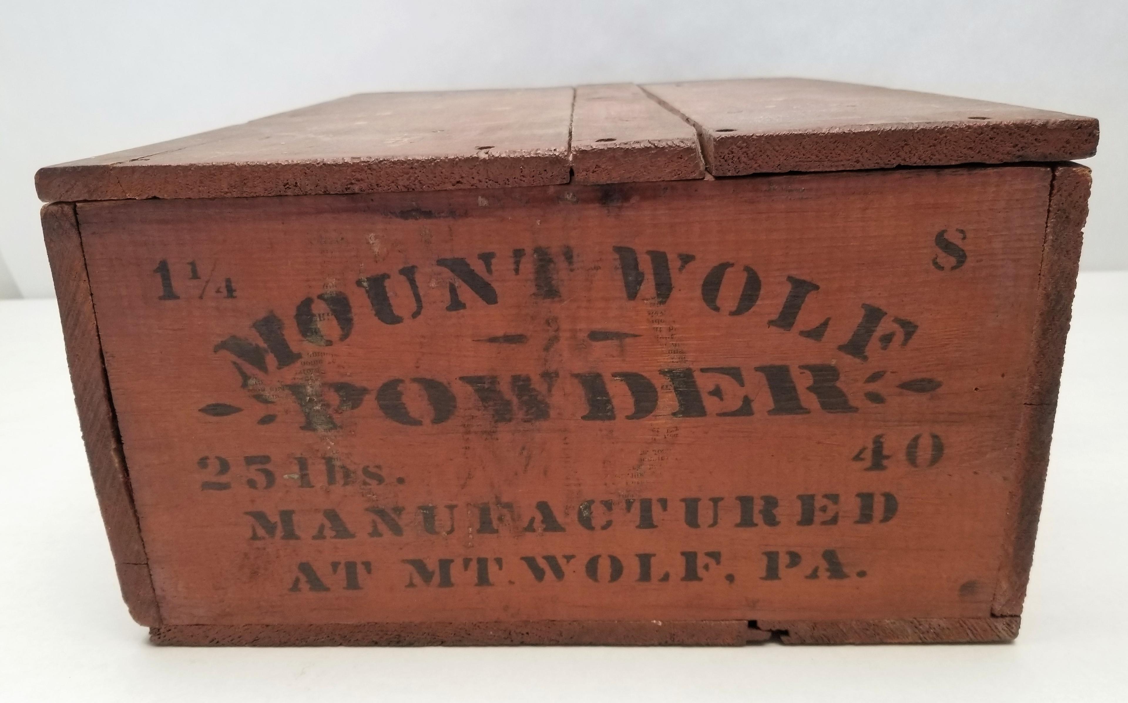 Vintage Mount Wolf 25lb Powder Box