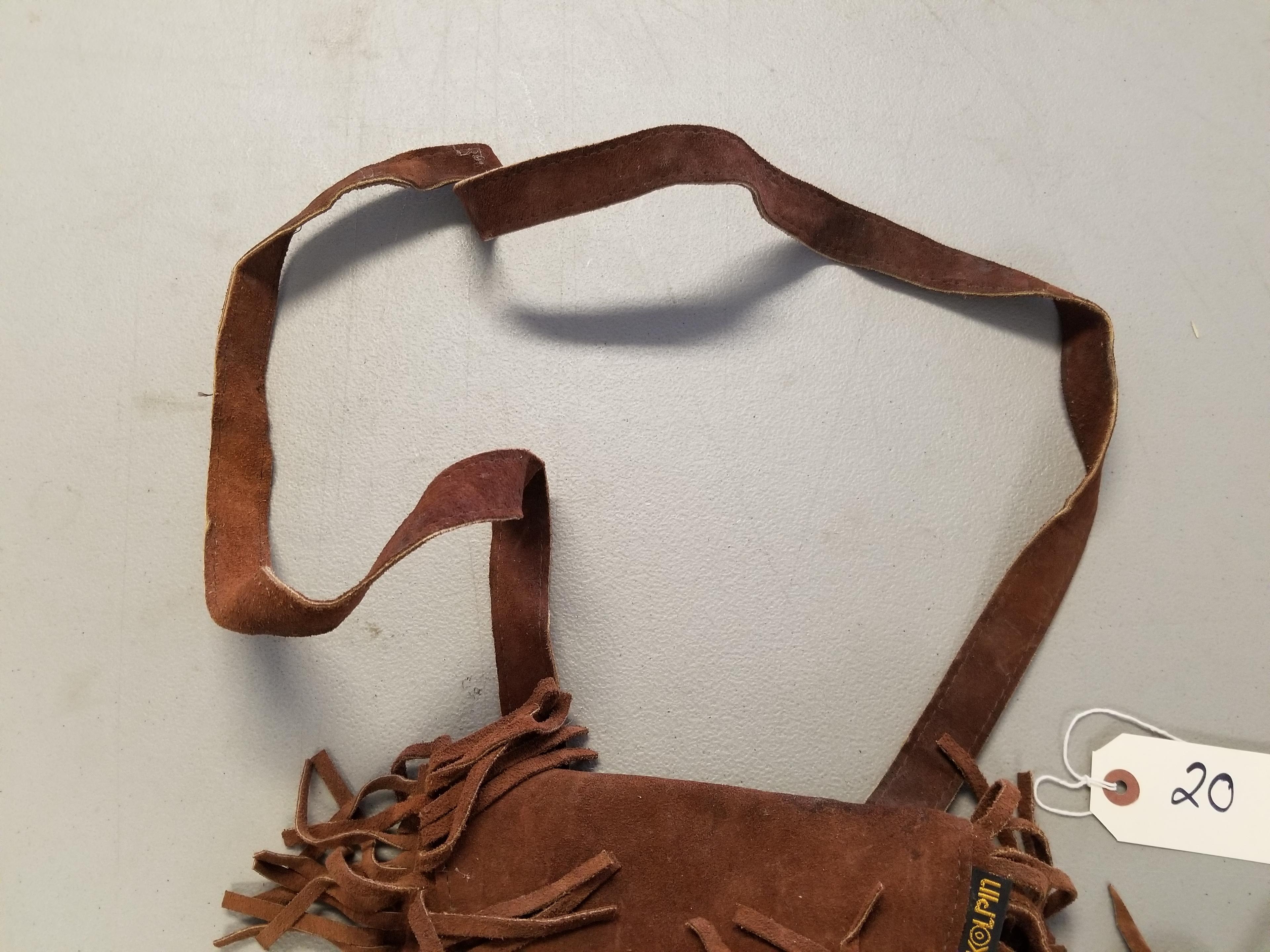 (2) Vintage Leather Musket Ball Pouches