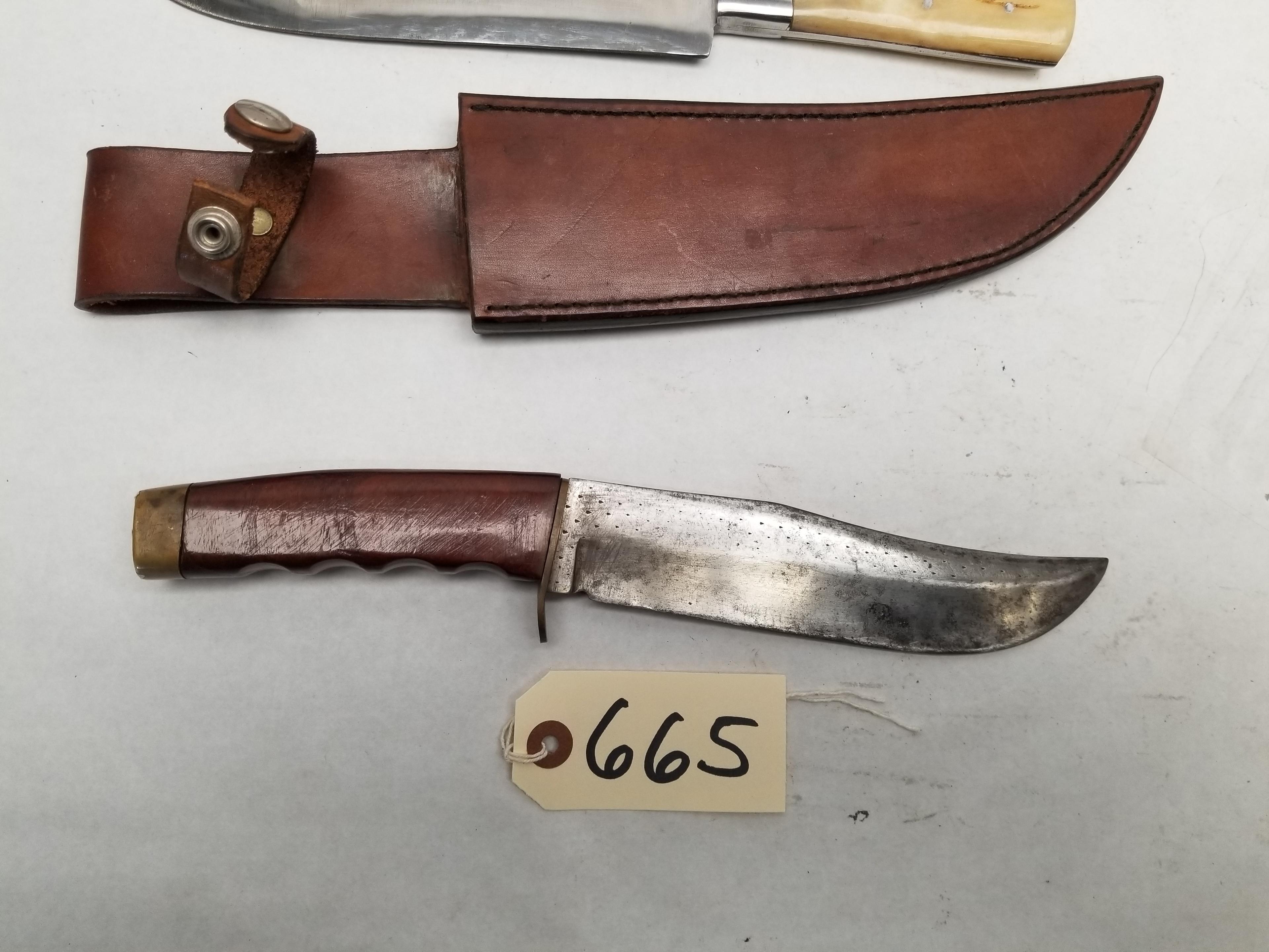 (4) Handmade Fixed Blade Knives with Sheathes
