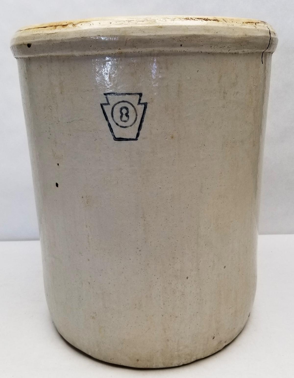 Large 8-Gallon Stoneware Crock