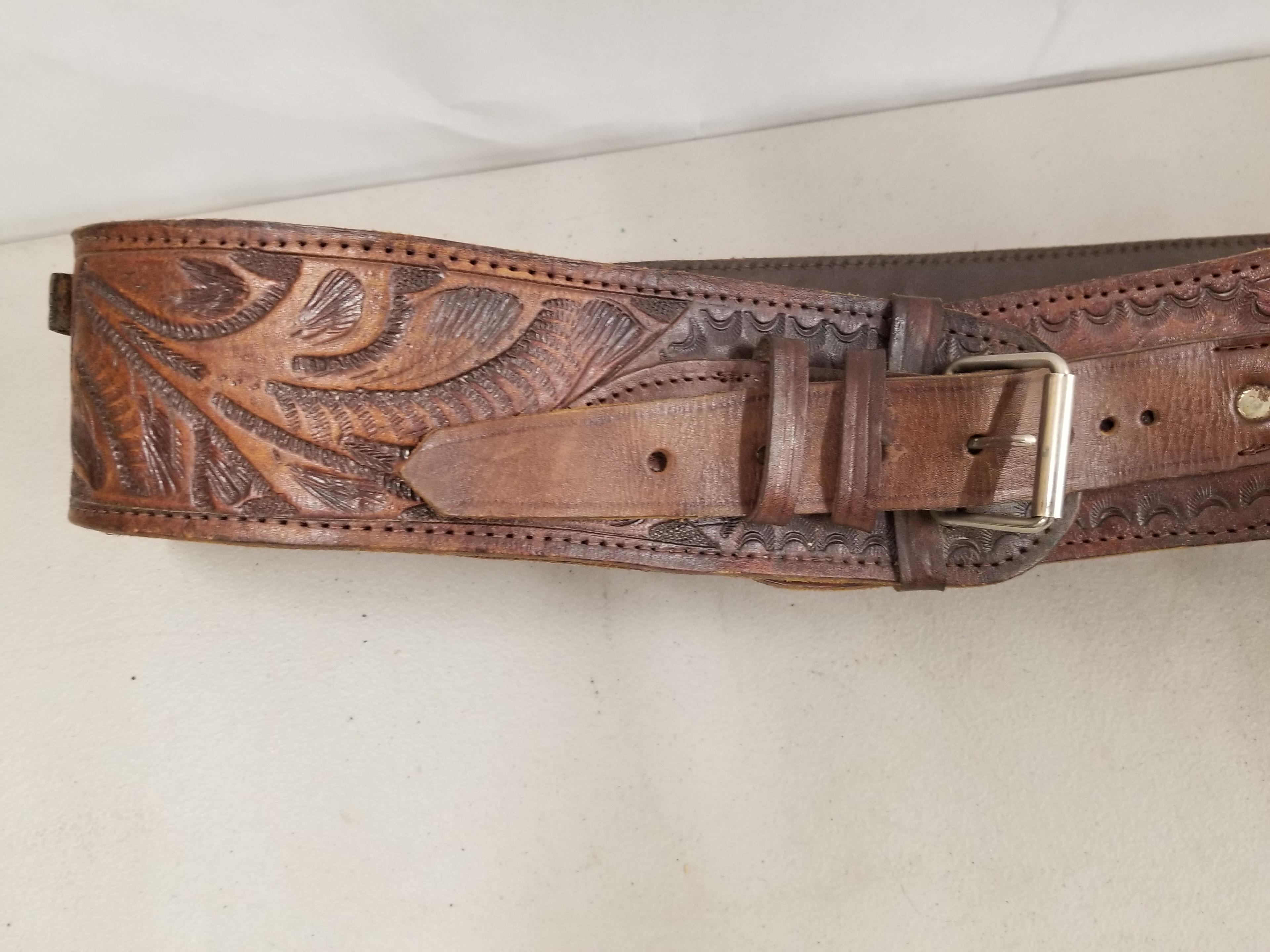 Unmarked Custom Leather Pistol Holster And Belt