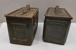 (2) WW2 Metal Ammo Boxs