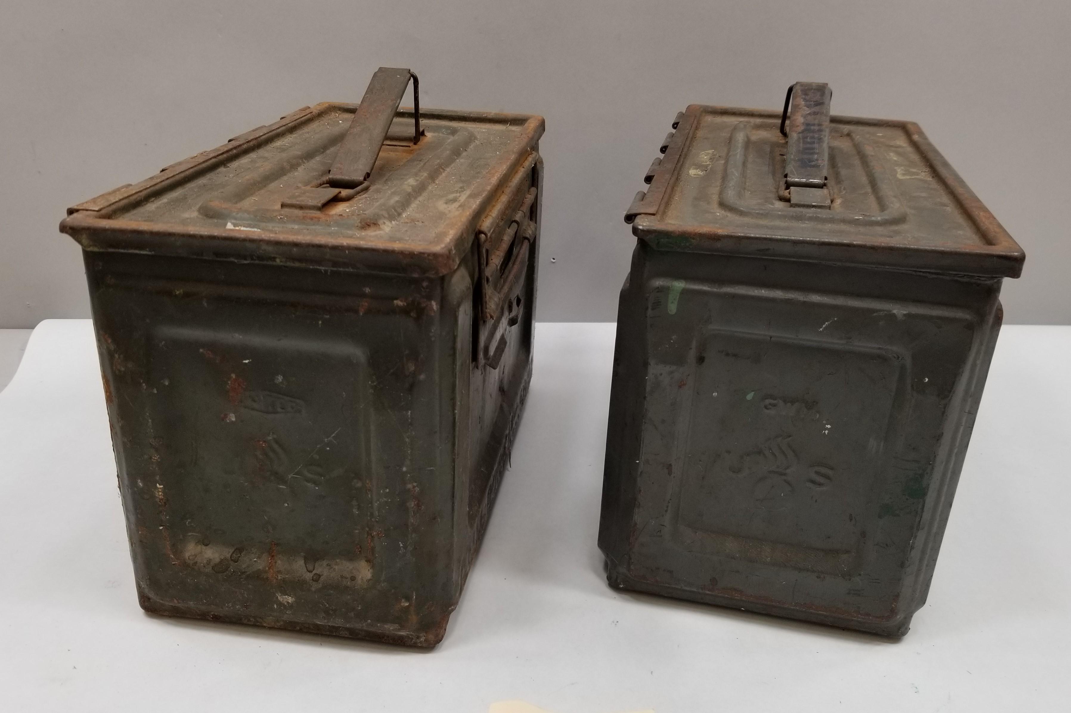 (2) WW2 Metal Ammo Boxs