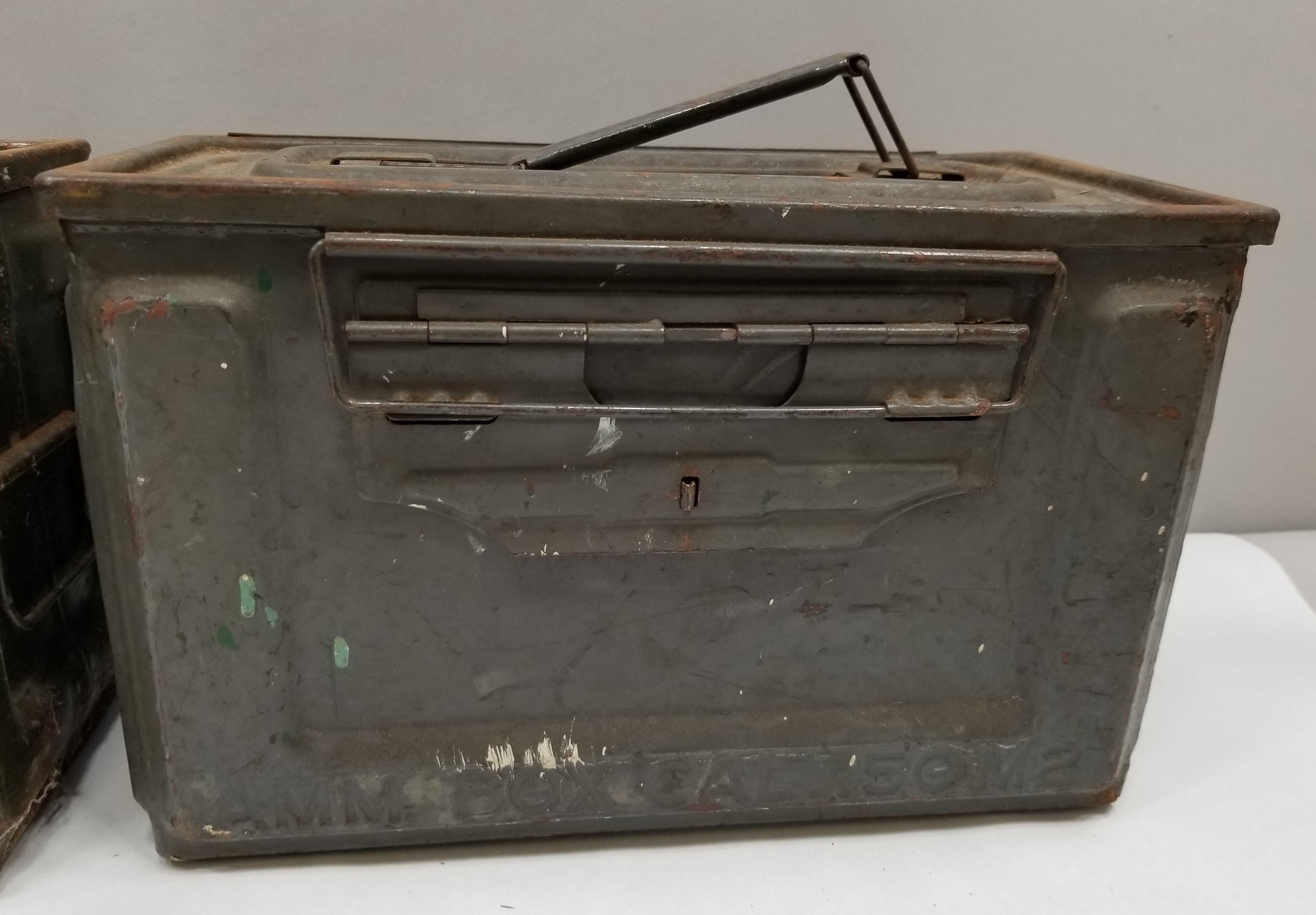 (2) WW2 Metal Ammo Boxs