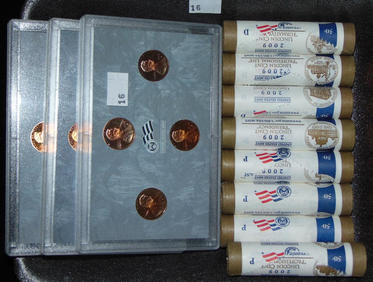 Variety: 3 4pc. 2009-S Proof Cent Sets. 4 Rolls
