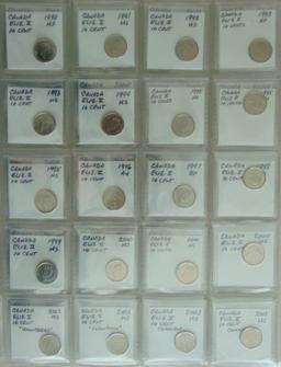 60pc. Canada Dime Set 1973-2009.