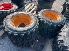 Set Of (4) New 12-16.5 Skid Loader Tires w/ Rims