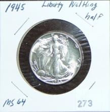 1945 Liberty Walking Half Dollar MS64. Wow!