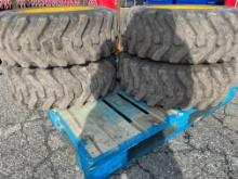 Set Of (4) 10-16.5 SKS Skid Loader Tires