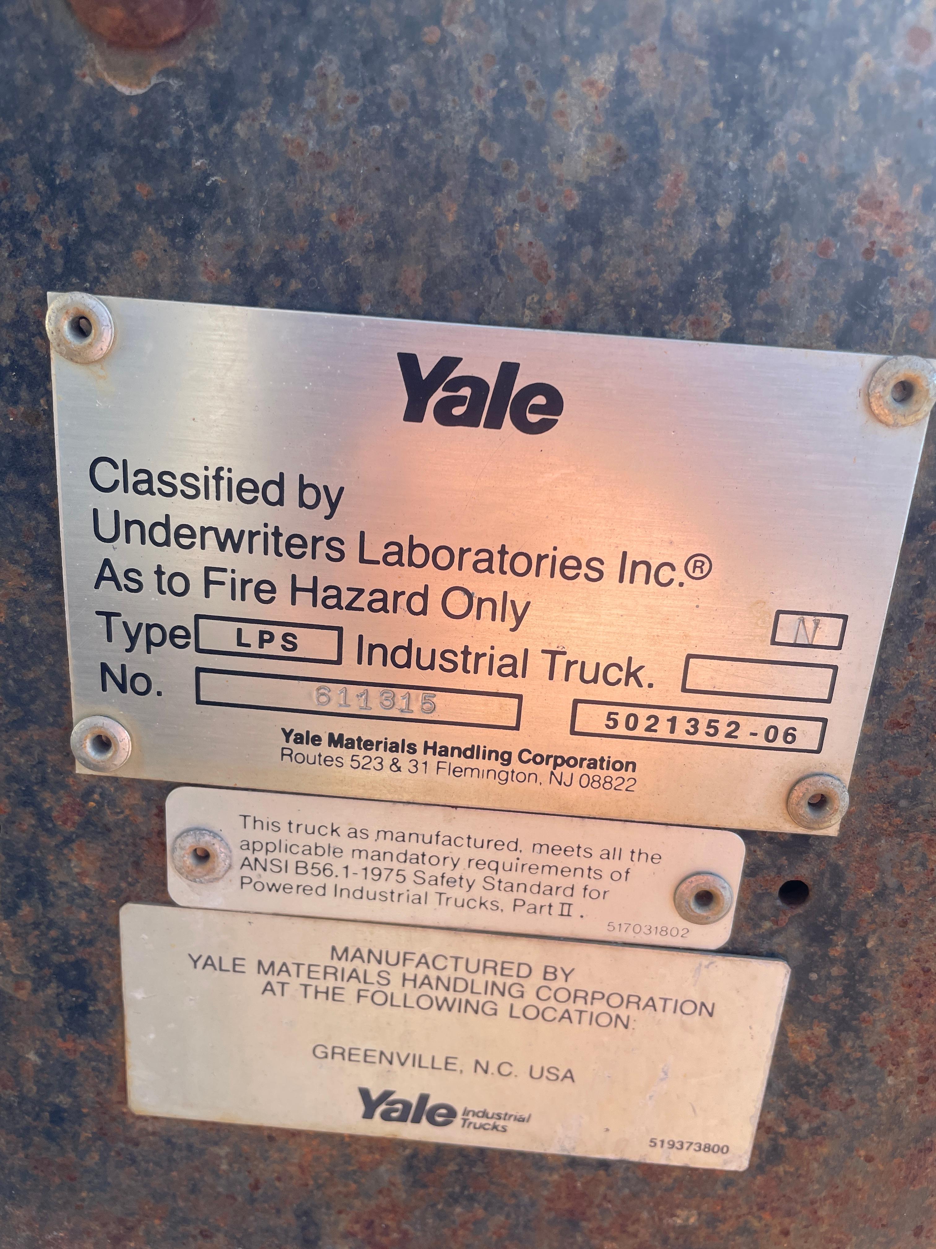 Yale 6,000 IB LP Forklift